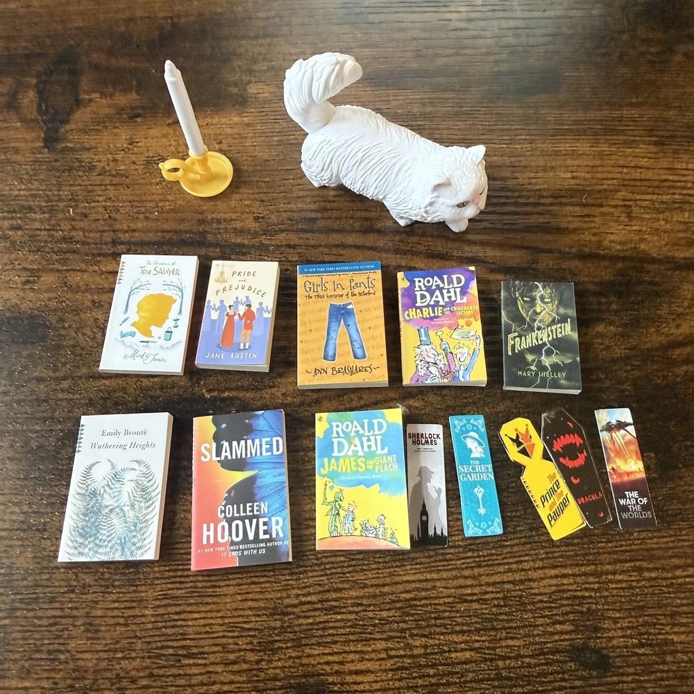 ZURU Mini Brands Books Series 2 Lot 15pc Cat Candle Colleen Hoover Roald Dahl